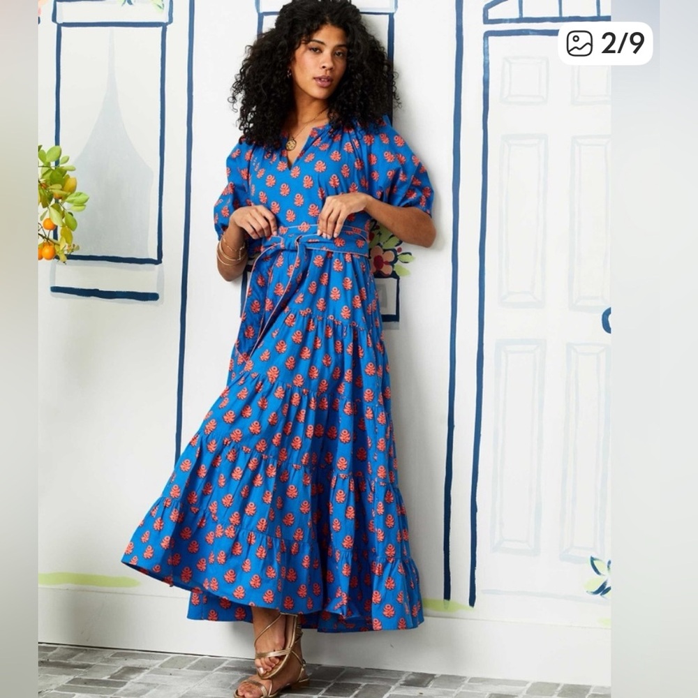 Printfresh Zinnia - To and From Maxi Dress in Nautical Blue